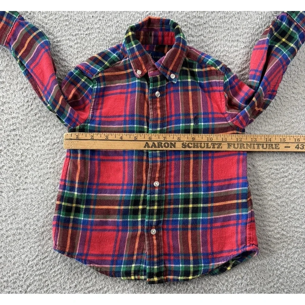 Ralph Lauren Flannel Shirt Boys 3t Toddler Button Down Plaid Preppy